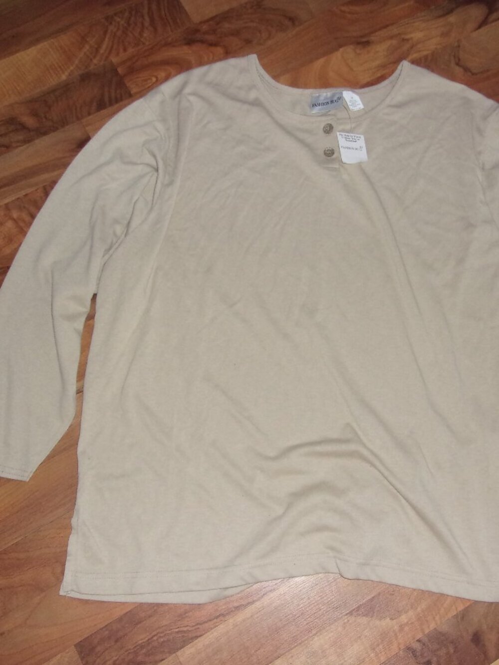 NEW size 2x 2 x womens tan long sleeve tee t shirt top